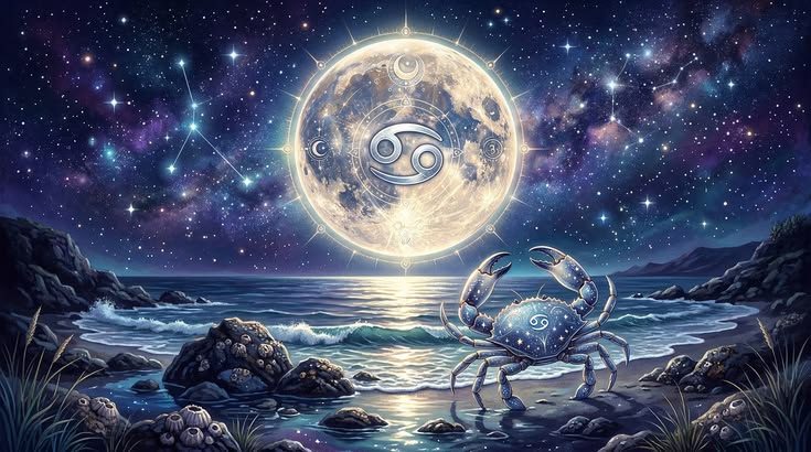 Luna Nueva en el grado 22 de Cáncer
