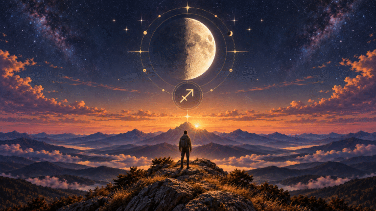 Cuarto lunar creciente en sagitario